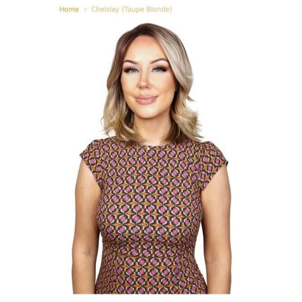 Chelsey Smith Cosmetics CSC Beautiful Chelslay Crown Wig Color Taupe Blonde, Med